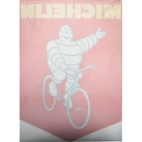 440 - Michelin - A retro vintage 20th Century shop display advertising glass sign for Michelin having yell... 