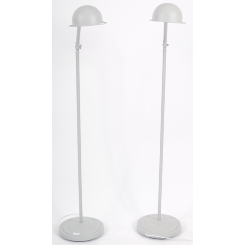 453 - A matching pair of Contemporary metal grey finished Anglepoise floor standing lamp lights with each ... 