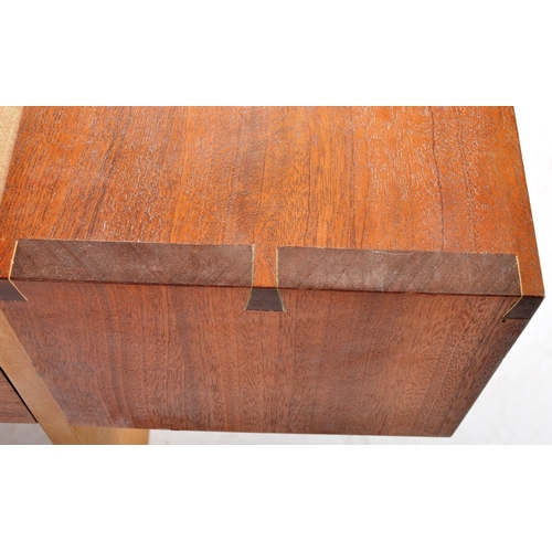 458 - A contemporary local Bristol makers Ash & Sapele handmade coffee table / low table of square form ha... 