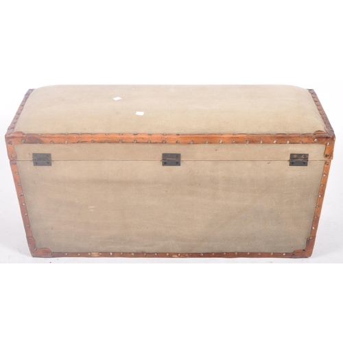 46 - A contemporary revival Polo trunk having a hinged padded top with studded leather surround. Marked '... 