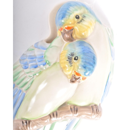 465 - Clarice Cliff - Love Birds - A vintage 20th Century 1930s Art Deco wall pocket moulded in the form o... 