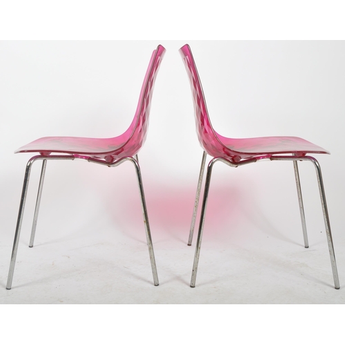 474 - Calligaris - Ice Chair - Two 20th Century Italian designer dining chairs each of moulded plastic con... 