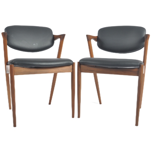 475 - After Kai Kristiansen - Model 42 - A matching pair of retro contemporary Danish Scandinavian walnut ... 