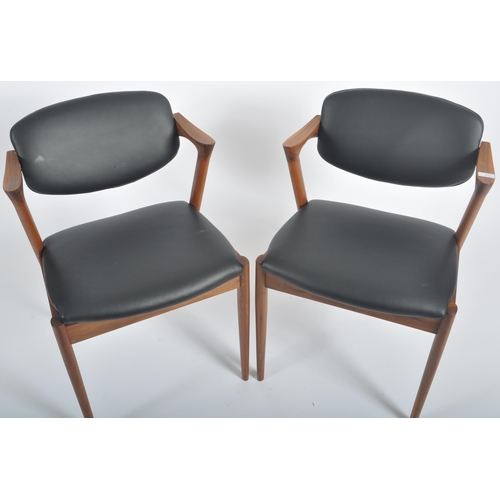 475 - After Kai Kristiansen - Model 42 - A matching pair of retro contemporary Danish Scandinavian walnut ... 