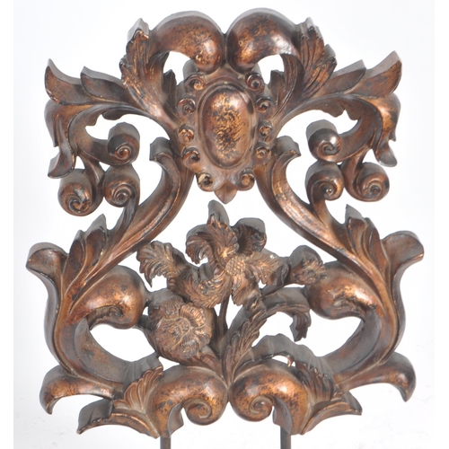 476 - A matching set of three Contemporary carved interior features / displays with each foliate and scrol... 