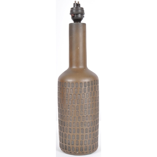 497 - Searchlight - A contemporary designer resin table lamp light of bottle form in dark green with geome... 