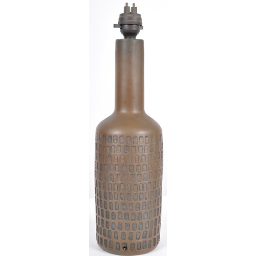 497 - Searchlight - A contemporary designer resin table lamp light of bottle form in dark green with geome... 