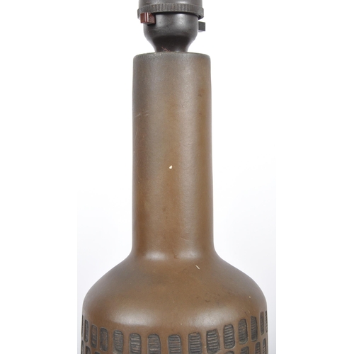 497 - Searchlight - A contemporary designer resin table lamp light of bottle form in dark green with geome... 