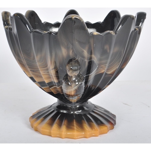 503 - An early 20th Century Yugoslavian 1920s Art Deco slag vase / centrepiece having bowl shaped top with... 