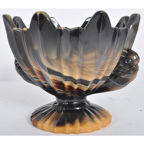 503 - An early 20th Century Yugoslavian 1920s Art Deco slag vase / centrepiece having bowl shaped top with... 