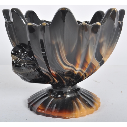 503 - An early 20th Century Yugoslavian 1920s Art Deco slag vase / centrepiece having bowl shaped top with... 