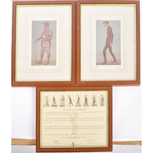 507 - Vanity Fair - Famous Golfers - A set of eight 20th Century limited edition framed and glazed sign pr... 