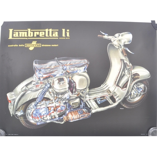 515 - Lambretta - A collection of ten 20th Century Lambretta advertising posters with various models acros... 