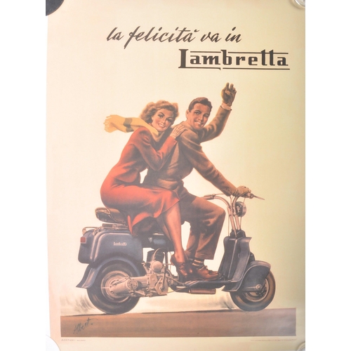 515 - Lambretta - A collection of ten 20th Century Lambretta advertising posters with various models acros... 