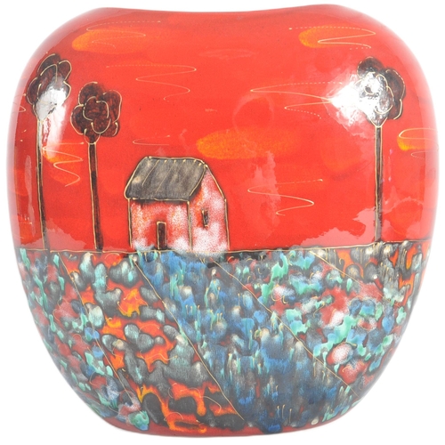 530 - Anita Harris Studios - A retro vintage large 20th Century studio art pottery vase having a red groun... 