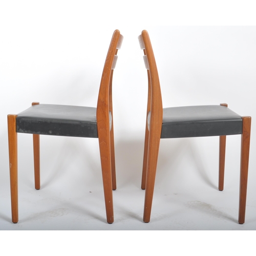 54 - Svegards Markaryd - A matching pair of retro 20th Century Danish teak dining chairs. Each chair havi... 