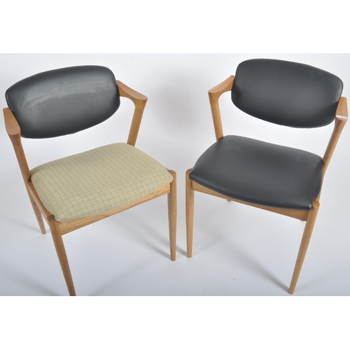 545 - After Kai Kristiansen - Model 42 - A matching pair of retro contemporary Danish Scandinavian oak woo... 