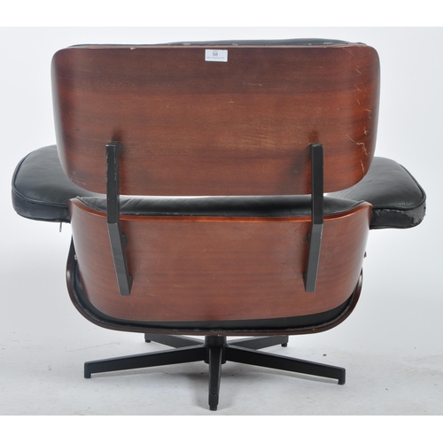 58 - After Charles & Ray Eames - Herman Miller - Lounge Chair - A late 20th century Eames style retro vin... 