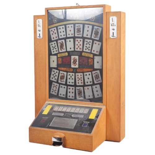 669 - A retro mid 20th Century 1950s / 60s fruit machine / slot machine 'Joe Jack' game. Upright back and ... 