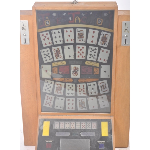 669 - A retro mid 20th Century 1950s / 60s fruit machine / slot machine 'Joe Jack' game. Upright back and ... 