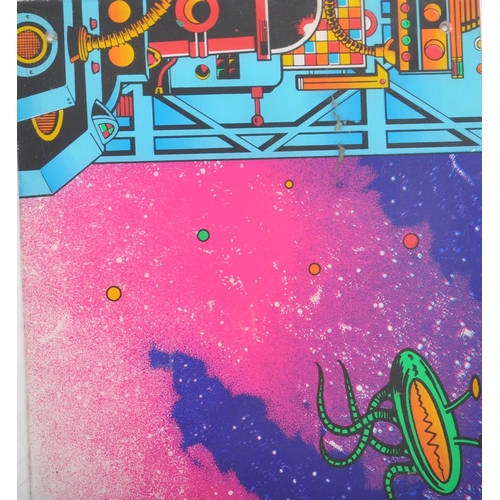 74 - A 20th Century fairground / funfair / amusement park acrylic Space Invaders panel featuring aliens f... 