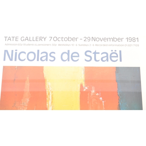 75 - Two vintage 20th Century Tate Gallery exhibition advertising museum posters for Nicolas De Stael, da... 