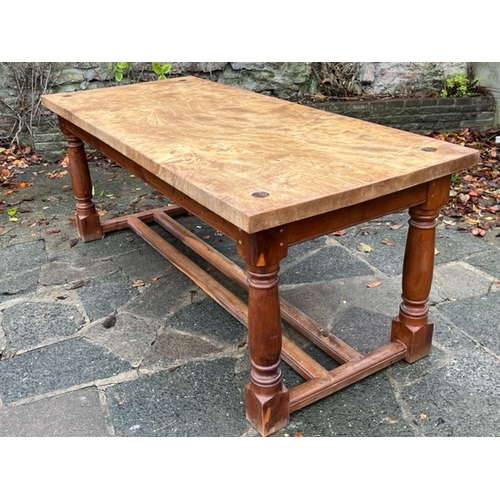 671 - Stewart Linford - A 20th Century antique revival 17th Century manner yew and elm large refectory din... 