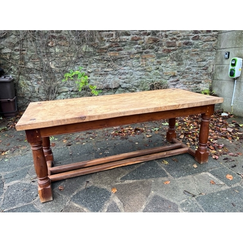 671 - Stewart Linford - A 20th Century antique revival 17th Century manner yew and elm large refectory din... 