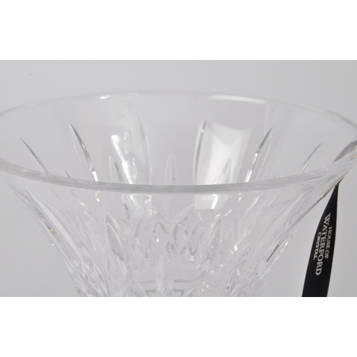 131 - Waterford Crystal - A NOS New Old Stock boxed Waterford Crystal glass Lismore vase. Measures 31cm ta... 