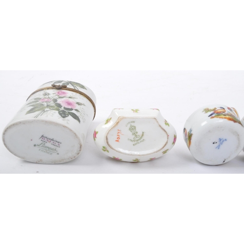 162 - An assortment of 19th century and later porcelain items to include a Meissen cruet hand painted with... 