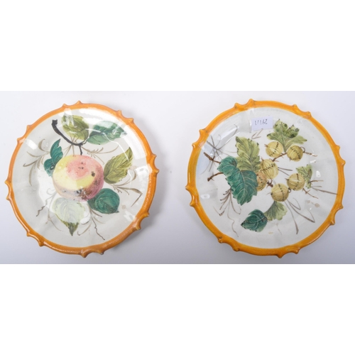 173 - A collection of six 19th century French faience tin-glazed cabinet plates. Each being hand painted w... 