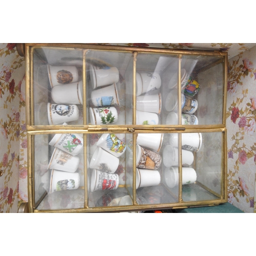 178 - A large collection of vintage 20th century & later bone china commemorative souvenirs thimbles. The ... 