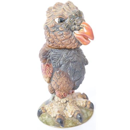 2 - An Andrew Hull Burslem Pottery Grotesque owl bird tobacco holder. The figure measuring approx. 20cm ... 