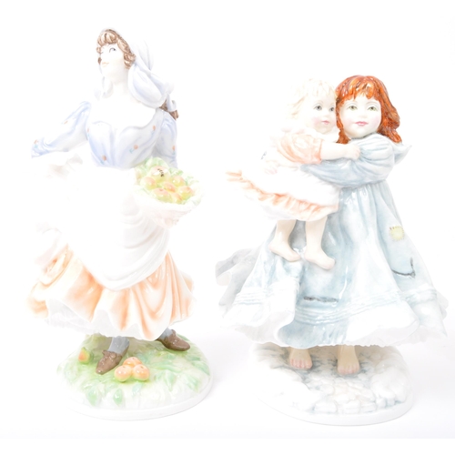 22 - A collection of vintage 20th century bone china lady figurines to include Royal Worcester and Coalpo... 