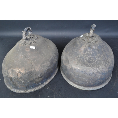 223 - Local Bristol Interest - A pair of early 20th century silver plated meat cloches previously housed i... 