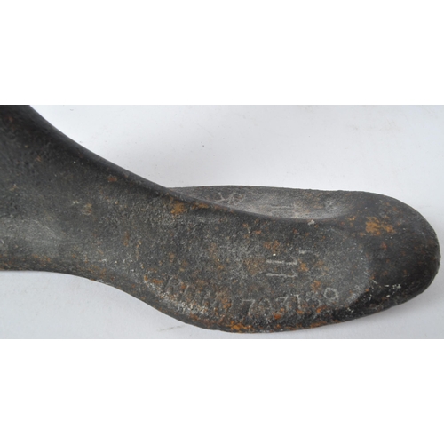 245 - An assortment of early 20th century cast iron shoe makers cobblers lasts. Various sizes and all stam... 