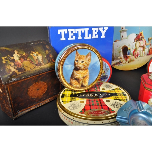 248 - A collection of retro vintage 20th Century advertising tins / boxes. Consisting of Tetley coffee bag... 