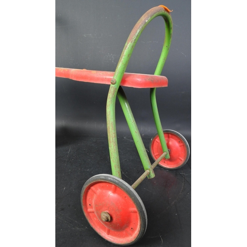 257 - A vintage mid 20th century circa. 1950's Triang type children's bicycle bike trike in a red and gree... 