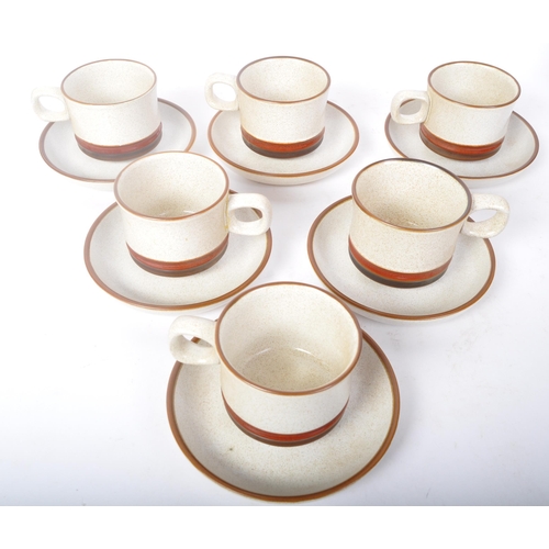 26 - A retro vintage 20th Century Denby Stoneware tea dinner service set. Comprising of; cups, saucers, b... 