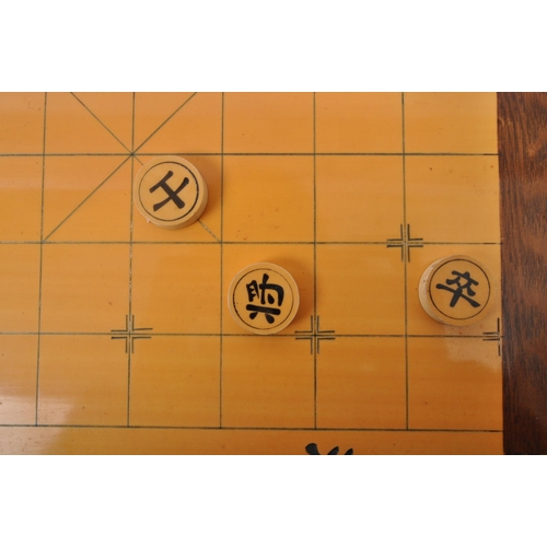 318 - A vintage retro mid 20th century circa. 1960's Chinese chess Xiangqi 'elephant chess' travel board g... 