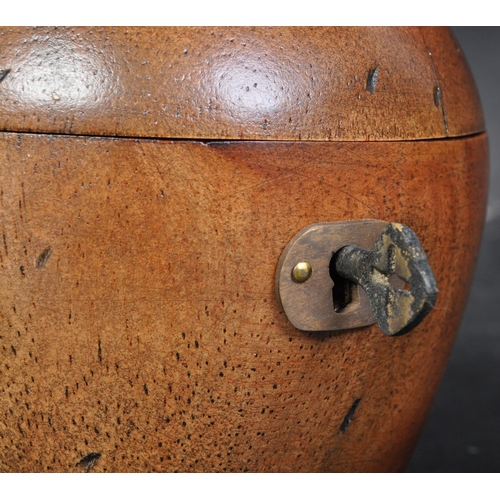 350 - A 20th century George III style fruitwood apple shaped tea caddy with key. It measures approx. 10c. ... 