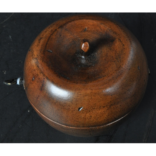 350 - A 20th century George III style fruitwood apple shaped tea caddy with key. It measures approx. 10c. ... 