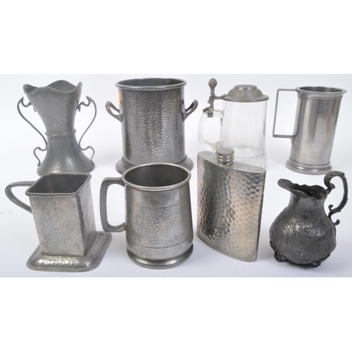 351 - A collection of 19th century and later pewter to include Arts & Crafts as well as Art Nouveau design... 