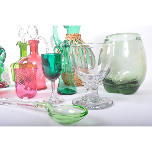 36 - A collection of 19th Century and later glass, comprising of Whitefriars style vase, with some glass ... 