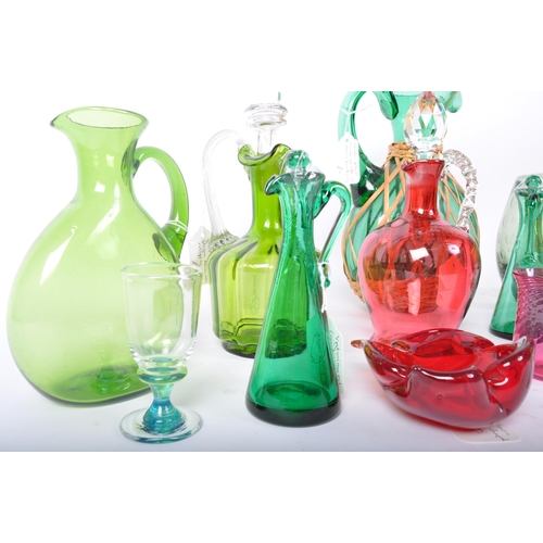 36 - A collection of 19th Century and later glass, comprising of Whitefriars style vase, with some glass ... 