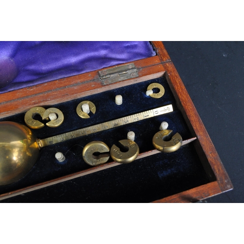 381 - An early 20th century mahogany cased metal Dring & Fage 'Sykes's Hydrometer' (makers to the governme... 