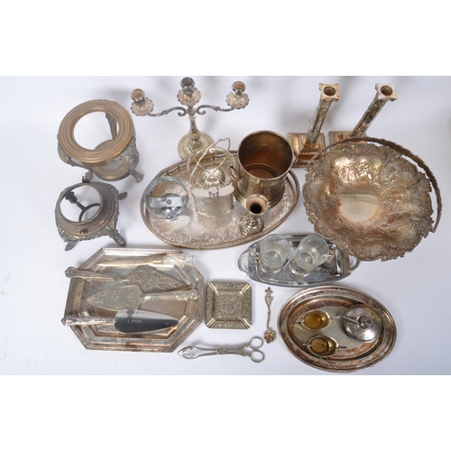 392 - A collection of 19th century and later silver plated items to include a Viners wine tray, Mappin & W... 