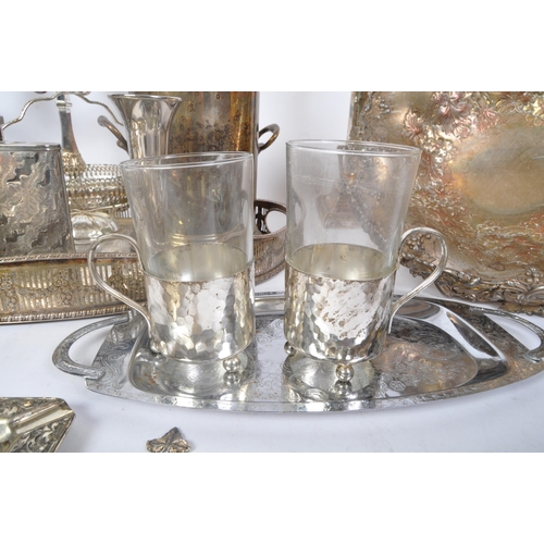 392 - A collection of 19th century and later silver plated items to include a Viners wine tray, Mappin & W... 