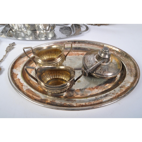 392 - A collection of 19th century and later silver plated items to include a Viners wine tray, Mappin & W... 