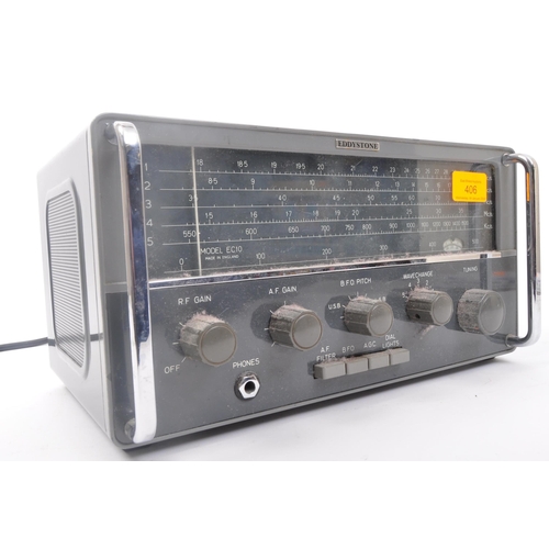 406 - Eddystone - An Eddystone No. 924 radio receiver in grey case with five tuning valves to front. Seria... 